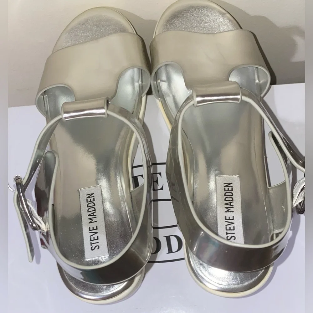Steve Madden sandals silver Chunky Platform Steve Madden heels shoes Steffano